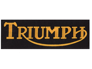 Triumph motorcycle 11 inch logo back patch gold/blk